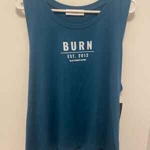 Burn boot camp teal Blue Tank Top